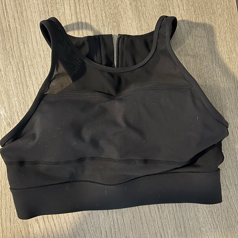ZYIA Black Sports Bra with Racerback Design